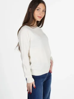 Mimoii Maglione girocollo da donna in misto lana e cashemere