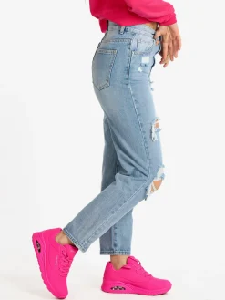 Mira°Belle Jeans donna a vita alta con strappi