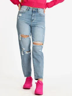 Mira°Belle Jeans donna a vita alta con strappi