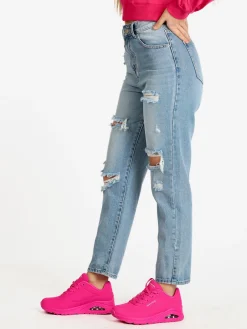 Mira°Belle Jeans donna a vita alta con strappi