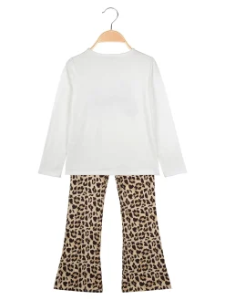 Miss Bellina Completo 2 pezzi da bambina con T-shirt e pantalone - bianco