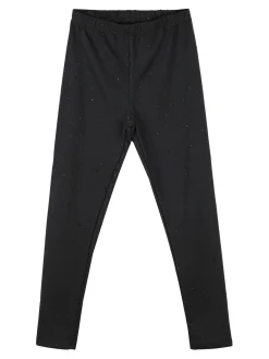 Miss Bellina Completo 2 pezzi da bambina con maglietta e leggings con strass - bianco
