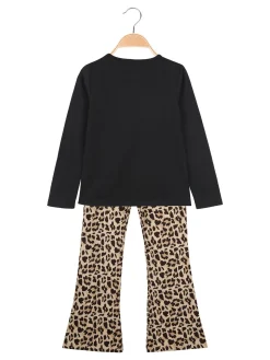 Miss Bellina Completo 2 pezzi da bambina con T-shirt e pantalone - nero