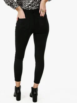 Miss Bonbon Jeans donna skinny a vita alta - nero