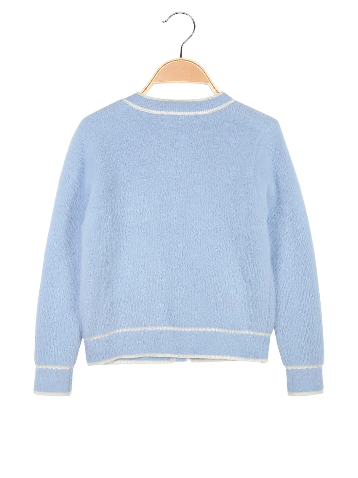 Miss Brum Cardigan da bambina in ecopelo con bottoni