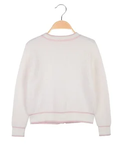 Miss Brum Cardigan da bambina in ecopelo con bottoni
