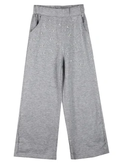 Miss Brum Completo tuta 2 pezzi da bambina con perle e strass - grigio