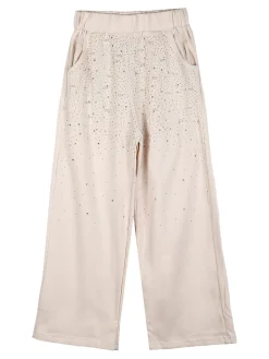 Miss Brum Completo tuta 2 pezzi da bambina con perle e strass - beige
