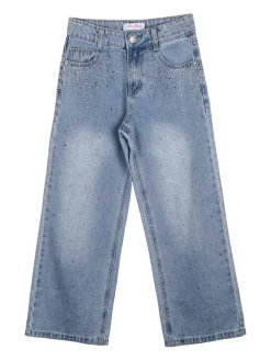 Miss Brum Jeans da bambina a gamba larga con strass - jeans