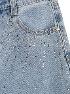 Miss Brum Jeans da bambina a gamba larga con strass - jeans