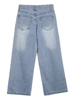 Miss Brum Jeans da bambina a gamba larga con strass - jeans
