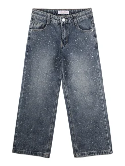 Miss Brum Jeans da ragazza a gamba larga con strass - jeans