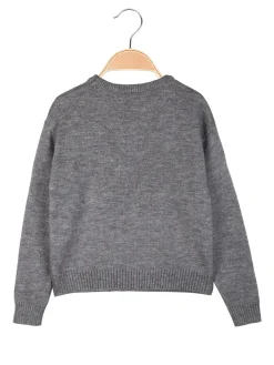 Miss Brum Maglione girocollo da bambina con strass - grigio