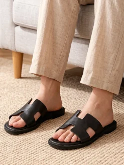Miss Desiree Ciabatte donna con plantare in pelle - nero
