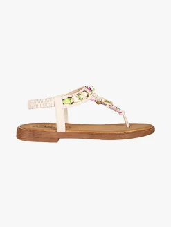Miss Desiree Infradito donna gioiello con cinturino elastico - panna