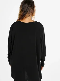 Miss E Co Blusa donna fantasia con spalline imbottite linea curvy - nero