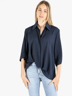 Miss E Co Camicia da donna oversize a maniche corte LINEA CURVY