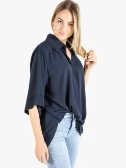 Miss E Co Camicia da donna oversize a maniche corte LINEA CURVY