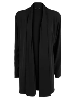 Miss E Co Cardigan donna aperto linea curvy - nero