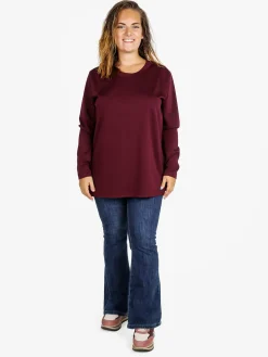 Miss E Co Maglia donna girocollo linea curvy - bordeaux