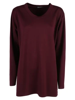 Miss E Co Maglia donna girocollo linea curvy - bordeaux
