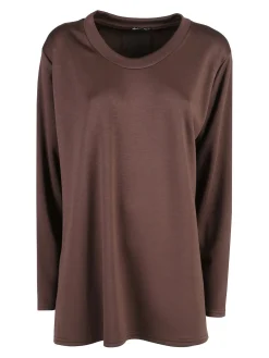 Miss E Co Maglia donna girocollo linea curvy - marrone
