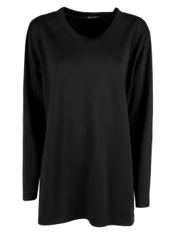 Miss E Co Maglia donna girocollo linea curvy - nero
