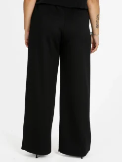 Miss E Co Pantaloni donna a gamba larga linea curvy - nero