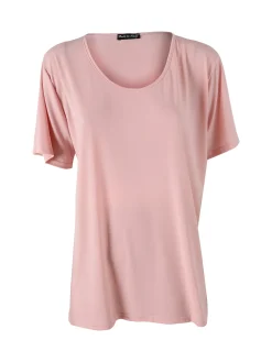 Miss E Co Set donna 2 pezzi con cardigan floreale e t-shirt in viscosa linea curvy - rosa