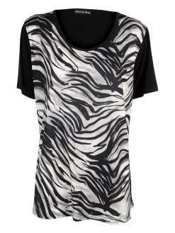 Miss E Co Set donna 2 pezzi con cardigan e t-shirt linea curvy - nero