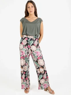 Miss E Co Top donna smanicato con scollo a V linea curvy