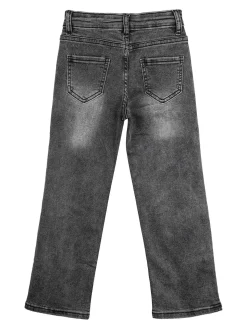 Miss & Girls Jeans da bambina con strass sul finale - nero