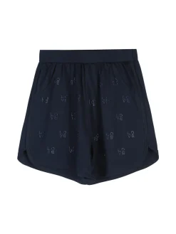Miss Image Completo corto da bambina in cotone con t-shirt e shorts - blu scuro