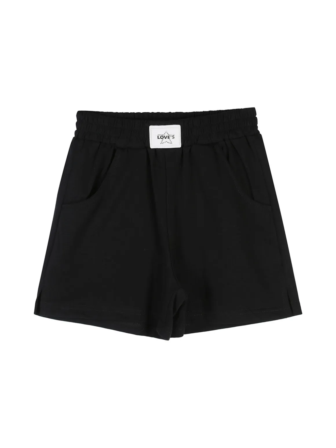 Miss Image Completo corto da ragazza con top a costine e shorts - nero