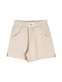 Miss Image Completo corto da ragazza con top a costine e shorts - beige