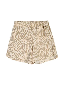 Miss Image Completo corto da ragazza in cotone con top e shorts - beige
