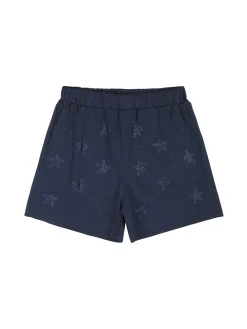 Miss Image Completo da ragazza 2 pezzi con t-shirt crop e shorts con strass