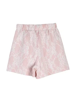 Miss Image Completo 2 pezzi da bambina con t-shirt e shorts ricamati - cipria
