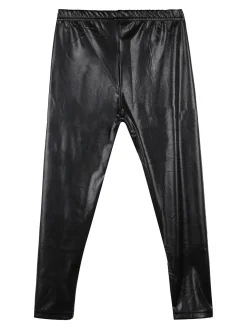 Miss Image Leggings da bambina in ecopelle