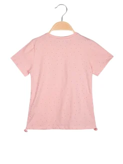 Miss Image T-shirt da bambina con strass e scritta glitter
