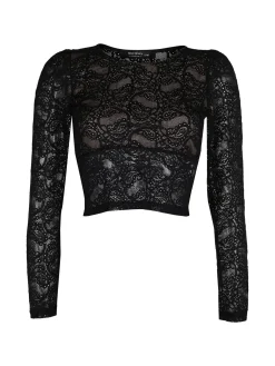Miss Kimery Top donna in pizzo a maniche lunghe
