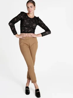 Miss Kimery Top donna in pizzo a maniche lunghe