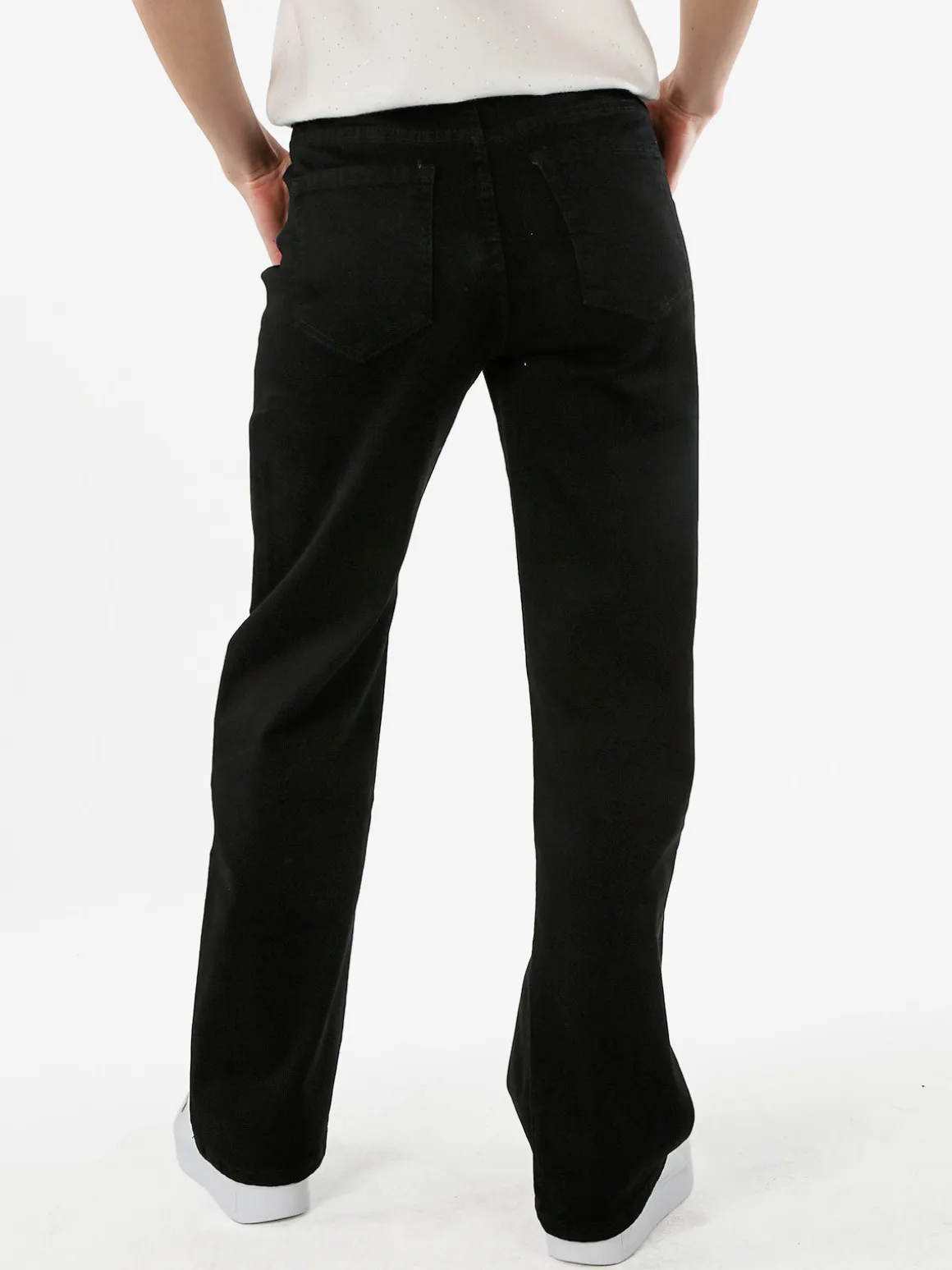 Miss Natalie Pantaloni donna jeans a gamba larga - nero