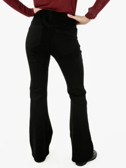 Miss Natalie Pantaloni jeans donna push-up a zampa - nero