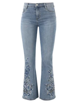 Miss Sister Jeans donna a zampa con ricami e strass - jeans