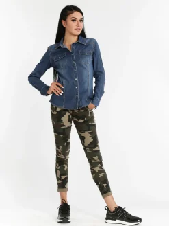 Miss Two Pantaloni donna militari slim fit