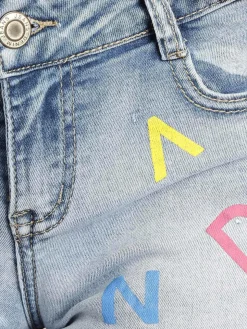 Miss Two Shorts jeans con stampa lettere