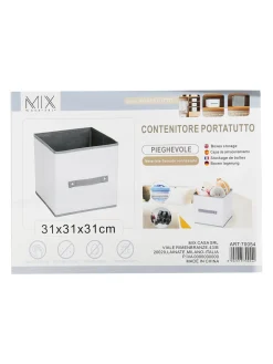 Mix Casa Contenitore portatutto pieghevole grande 31 x 31 x 31 cm
