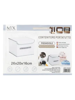 Mix Casa Contenitore portatutto pieghevole piccolo 20 x 26 x 16 cm