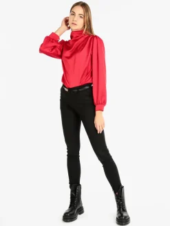 Moda Fashion Blusa in simil seta da donna